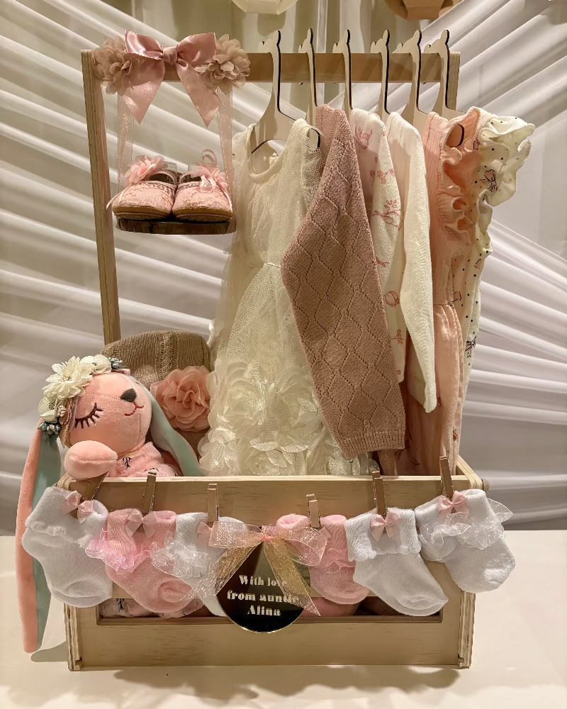 Baby crate gift basket package deal